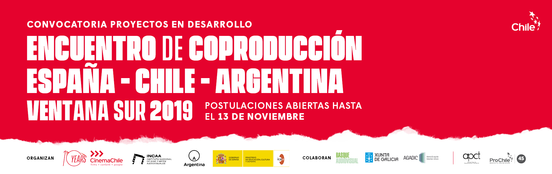 CONVOCATORIA CERRADA //  ENCUENTRO DE COPRODUCCIÓN ENTRE ESPAÑA, CHILE & ARGENTINA EN VENTANA SUR 2019